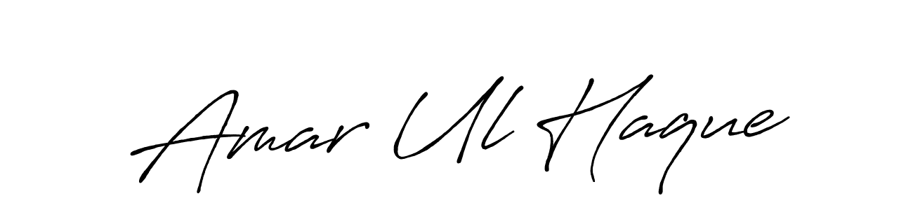 How to make Amar Ul Haque name signature. Use Antro_Vectra_Bolder style for creating short signs online. This is the latest handwritten sign. Amar Ul Haque signature style 7 images and pictures png