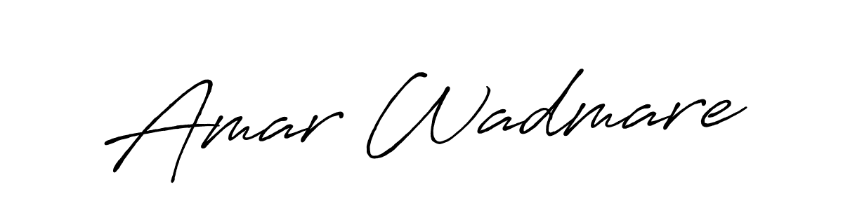 How to make Amar Wadmare name signature. Use Antro_Vectra_Bolder style for creating short signs online. This is the latest handwritten sign. Amar Wadmare signature style 7 images and pictures png