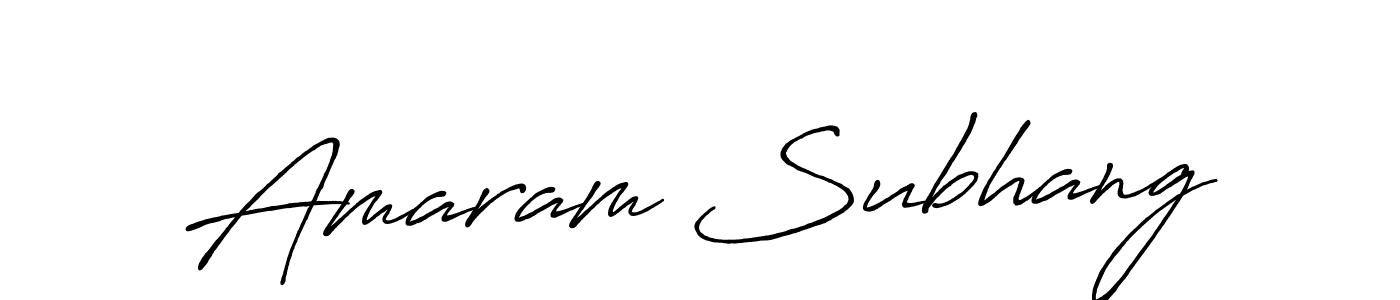 This is the best signature style for the Amaram Subhang name. Also you like these signature font (Antro_Vectra_Bolder). Mix name signature. Amaram Subhang signature style 7 images and pictures png