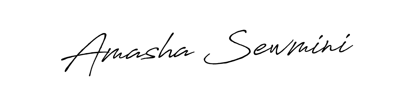 Make a beautiful signature design for name Amasha Sewmini. With this signature (Antro_Vectra_Bolder) style, you can create a handwritten signature for free. Amasha Sewmini signature style 7 images and pictures png