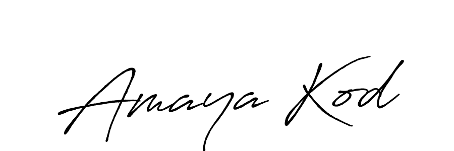 Design your own signature with our free online signature maker. With this signature software, you can create a handwritten (Antro_Vectra_Bolder) signature for name Amaya Kod. Amaya Kod signature style 7 images and pictures png