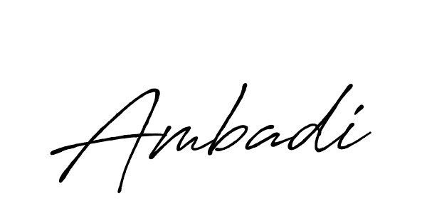 How to make Ambadi name signature. Use Antro_Vectra_Bolder style for creating short signs online. This is the latest handwritten sign. Ambadi signature style 7 images and pictures png