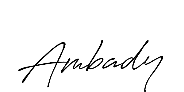 Also we have Ambady name is the best signature style. Create professional handwritten signature collection using Antro_Vectra_Bolder autograph style. Ambady signature style 7 images and pictures png