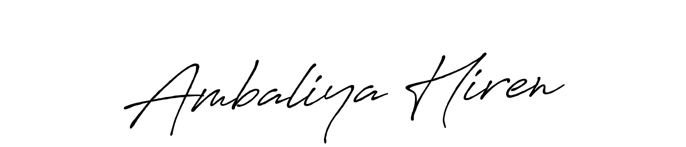 Use a signature maker to create a handwritten signature online. With this signature software, you can design (Antro_Vectra_Bolder) your own signature for name Ambaliya Hiren. Ambaliya Hiren signature style 7 images and pictures png