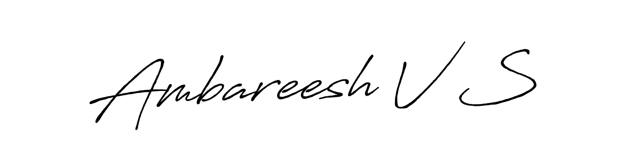 How to Draw Ambareesh V S signature style? Antro_Vectra_Bolder is a latest design signature styles for name Ambareesh V S. Ambareesh V S signature style 7 images and pictures png