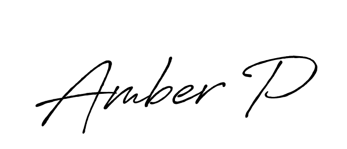 Amber P stylish signature style. Best Handwritten Sign (Antro_Vectra_Bolder) for my name. Handwritten Signature Collection Ideas for my name Amber P. Amber P signature style 7 images and pictures png