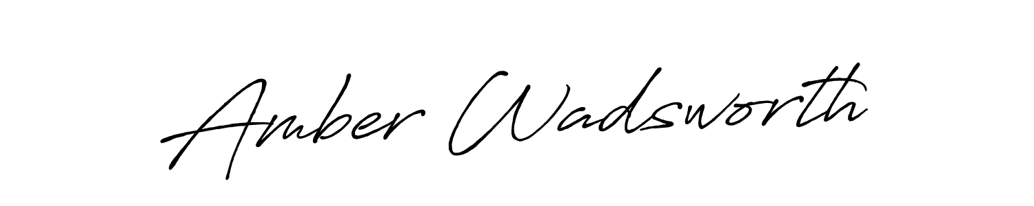 Make a beautiful signature design for name Amber Wadsworth. With this signature (Antro_Vectra_Bolder) style, you can create a handwritten signature for free. Amber Wadsworth signature style 7 images and pictures png