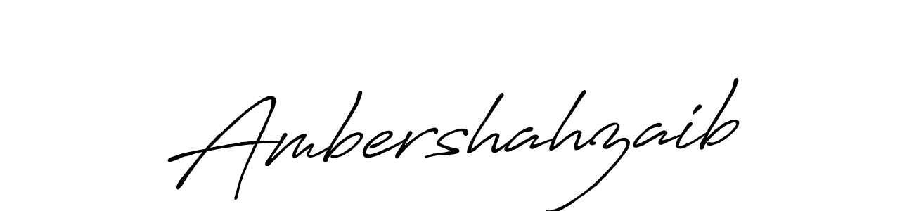 How to make Ambershahzaib name signature. Use Antro_Vectra_Bolder style for creating short signs online. This is the latest handwritten sign. Ambershahzaib signature style 7 images and pictures png