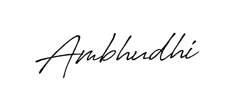 Use a signature maker to create a handwritten signature online. With this signature software, you can design (Antro_Vectra_Bolder) your own signature for name Ambhudhi. Ambhudhi signature style 7 images and pictures png