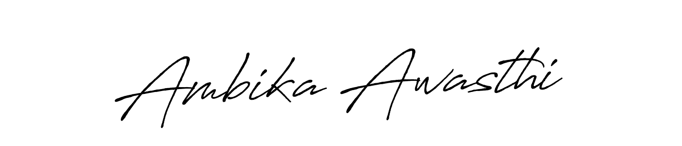 Make a beautiful signature design for name Ambika Awasthi. With this signature (Antro_Vectra_Bolder) style, you can create a handwritten signature for free. Ambika Awasthi signature style 7 images and pictures png