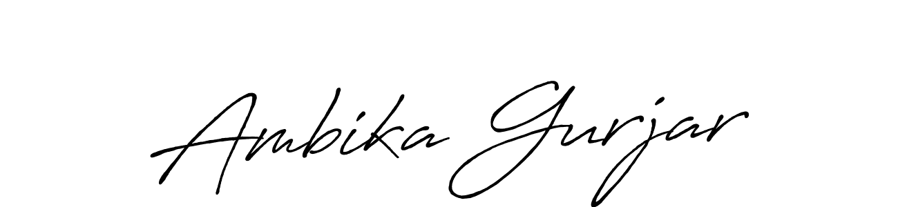 How to make Ambika Gurjar signature? Antro_Vectra_Bolder is a professional autograph style. Create handwritten signature for Ambika Gurjar name. Ambika Gurjar signature style 7 images and pictures png