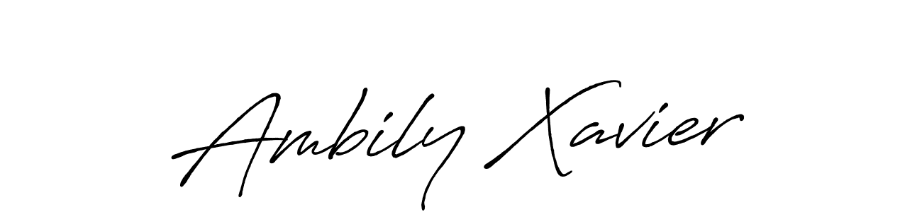Also we have Ambily Xavier name is the best signature style. Create professional handwritten signature collection using Antro_Vectra_Bolder autograph style. Ambily Xavier signature style 7 images and pictures png