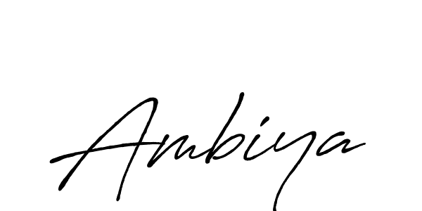 Create a beautiful signature design for name Ambiya. With this signature (Antro_Vectra_Bolder) fonts, you can make a handwritten signature for free. Ambiya signature style 7 images and pictures png