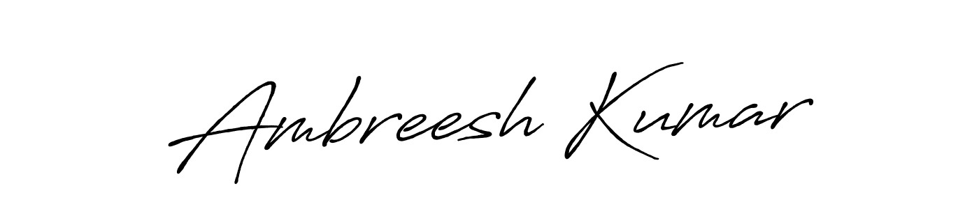How to make Ambreesh Kumar name signature. Use Antro_Vectra_Bolder style for creating short signs online. This is the latest handwritten sign. Ambreesh Kumar signature style 7 images and pictures png