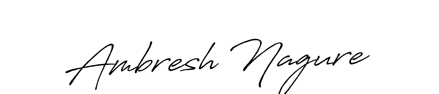 How to make Ambresh Nagure name signature. Use Antro_Vectra_Bolder style for creating short signs online. This is the latest handwritten sign. Ambresh Nagure signature style 7 images and pictures png