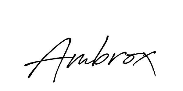 Make a beautiful signature design for name Ambrox. With this signature (Antro_Vectra_Bolder) style, you can create a handwritten signature for free. Ambrox signature style 7 images and pictures png