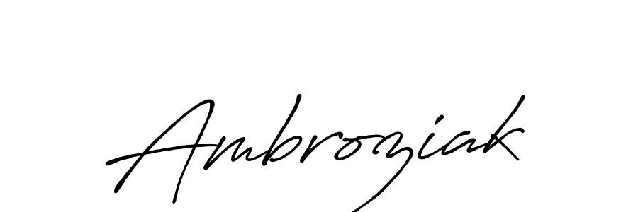 Create a beautiful signature design for name Ambroziak. With this signature (Antro_Vectra_Bolder) fonts, you can make a handwritten signature for free. Ambroziak signature style 7 images and pictures png