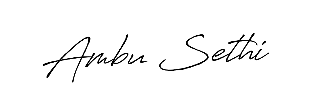 Ambu Sethi stylish signature style. Best Handwritten Sign (Antro_Vectra_Bolder) for my name. Handwritten Signature Collection Ideas for my name Ambu Sethi. Ambu Sethi signature style 7 images and pictures png
