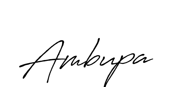Use a signature maker to create a handwritten signature online. With this signature software, you can design (Antro_Vectra_Bolder) your own signature for name Ambupa. Ambupa signature style 7 images and pictures png