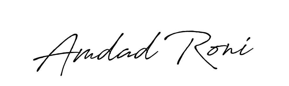 Amdad Roni stylish signature style. Best Handwritten Sign (Antro_Vectra_Bolder) for my name. Handwritten Signature Collection Ideas for my name Amdad Roni. Amdad Roni signature style 7 images and pictures png