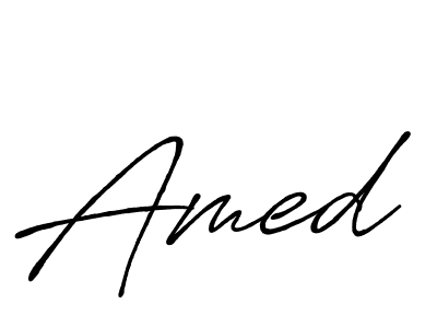 How to make Amed name signature. Use Antro_Vectra_Bolder style for creating short signs online. This is the latest handwritten sign. Amed signature style 7 images and pictures png