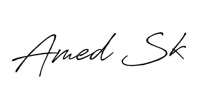 Create a beautiful signature design for name Amed Sk. With this signature (Antro_Vectra_Bolder) fonts, you can make a handwritten signature for free. Amed Sk signature style 7 images and pictures png