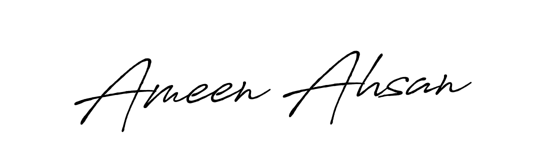 Also we have Ameen Ahsan name is the best signature style. Create professional handwritten signature collection using Antro_Vectra_Bolder autograph style. Ameen Ahsan signature style 7 images and pictures png