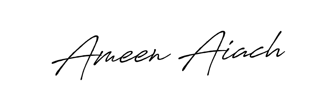 Also You can easily find your signature by using the search form. We will create Ameen Aiach name handwritten signature images for you free of cost using Antro_Vectra_Bolder sign style. Ameen Aiach signature style 7 images and pictures png