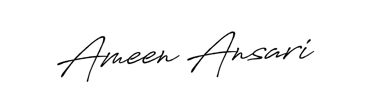 Ameen Ansari stylish signature style. Best Handwritten Sign (Antro_Vectra_Bolder) for my name. Handwritten Signature Collection Ideas for my name Ameen Ansari. Ameen Ansari signature style 7 images and pictures png