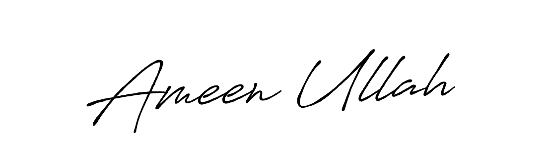 Ameen Ullah stylish signature style. Best Handwritten Sign (Antro_Vectra_Bolder) for my name. Handwritten Signature Collection Ideas for my name Ameen Ullah. Ameen Ullah signature style 7 images and pictures png