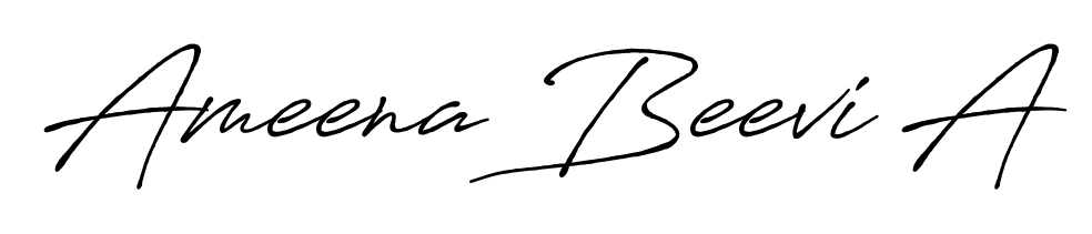 Express your personality with a custom Ameena Beevi A signature crafted with Antro_Vectra_Bolder typography. Free transparent PNG download available. Ameena Beevi A signature style 7 images and pictures png