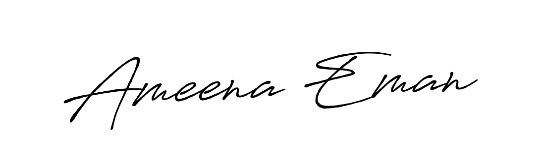 Create a beautiful signature design for name Ameena Eman. With this signature (Antro_Vectra_Bolder) fonts, you can make a handwritten signature for free. Ameena Eman signature style 7 images and pictures png