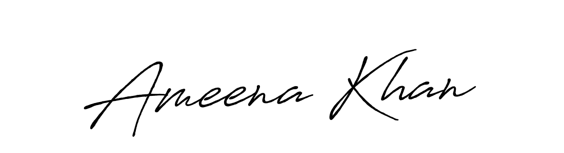 How to make Ameena Khan signature? Antro_Vectra_Bolder is a professional autograph style. Create handwritten signature for Ameena Khan name. Ameena Khan signature style 7 images and pictures png