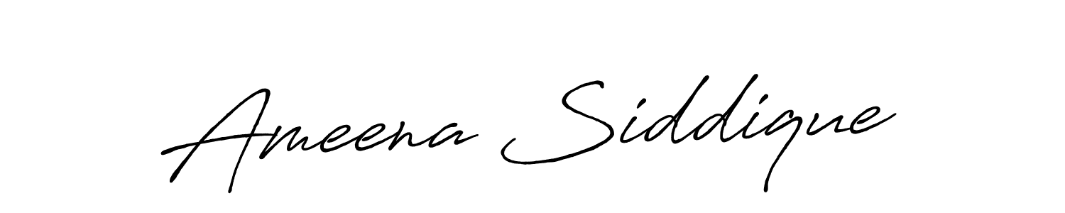 How to make Ameena Siddique name signature. Use Antro_Vectra_Bolder style for creating short signs online. This is the latest handwritten sign. Ameena Siddique signature style 7 images and pictures png