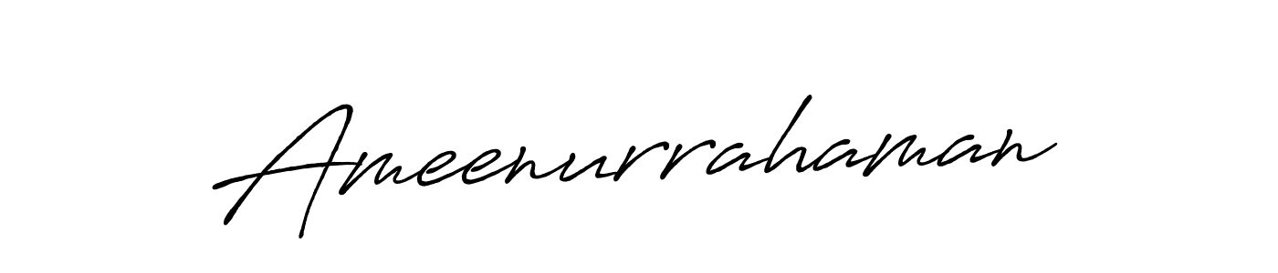 Create a beautiful signature design for name Ameenurrahaman. With this signature (Antro_Vectra_Bolder) fonts, you can make a handwritten signature for free. Ameenurrahaman signature style 7 images and pictures png