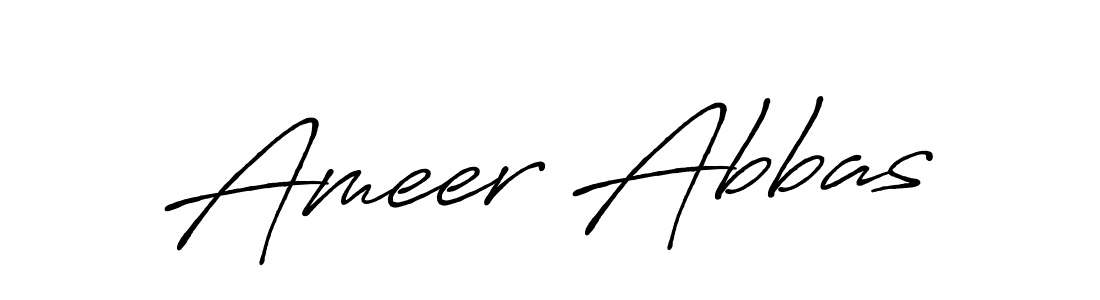 Design your own signature with our free online signature maker. With this signature software, you can create a handwritten (Antro_Vectra_Bolder) signature for name Ameer Abbas. Ameer Abbas signature style 7 images and pictures png