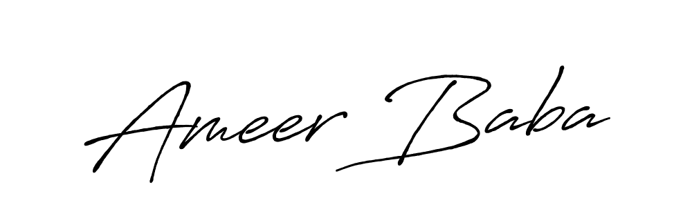 Make a beautiful signature design for name Ameer Baba. With this signature (Antro_Vectra_Bolder) style, you can create a handwritten signature for free. Ameer Baba signature style 7 images and pictures png