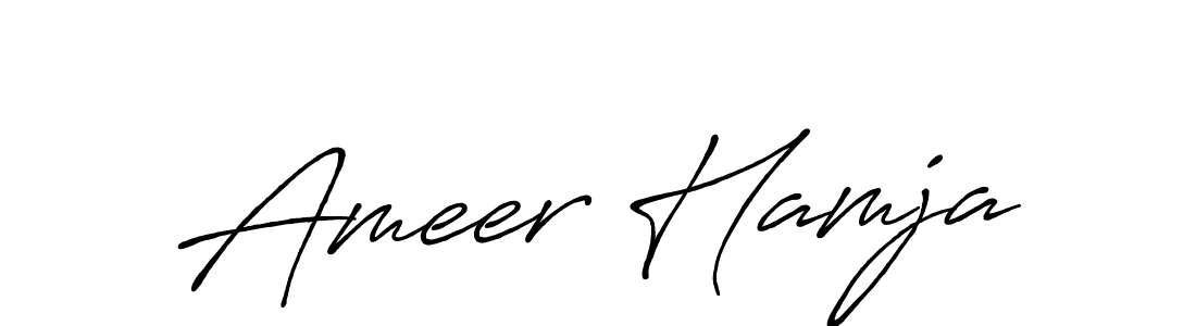 Use a signature maker to create a handwritten signature online. With this signature software, you can design (Antro_Vectra_Bolder) your own signature for name Ameer Hamja. Ameer Hamja signature style 7 images and pictures png