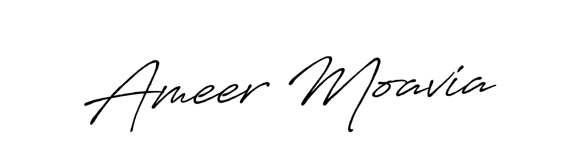 Use a signature maker to create a handwritten signature online. With this signature software, you can design (Antro_Vectra_Bolder) your own signature for name Ameer Moavia. Ameer Moavia signature style 7 images and pictures png