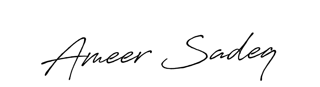 Also You can easily find your signature by using the search form. We will create Ameer Sadeq name handwritten signature images for you free of cost using Antro_Vectra_Bolder sign style. Ameer Sadeq signature style 7 images and pictures png