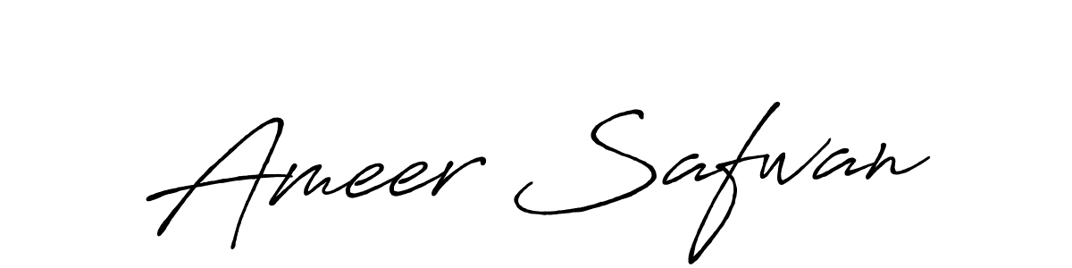 How to make Ameer Safwan name signature. Use Antro_Vectra_Bolder style for creating short signs online. This is the latest handwritten sign. Ameer Safwan signature style 7 images and pictures png