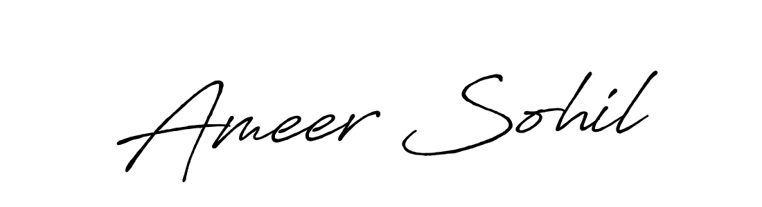 The best way (Antro_Vectra_Bolder) to make a short signature is to pick only two or three words in your name. The name Ameer Sohil include a total of six letters. For converting this name. Ameer Sohil signature style 7 images and pictures png