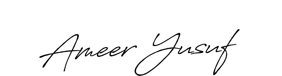 Make a beautiful signature design for name Ameer Yusuf. With this signature (Antro_Vectra_Bolder) style, you can create a handwritten signature for free. Ameer Yusuf signature style 7 images and pictures png