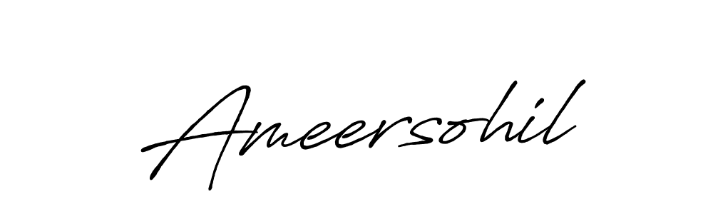 The best way (Antro_Vectra_Bolder) to make a short signature is to pick only two or three words in your name. The name Ameersohil include a total of six letters. For converting this name. Ameersohil signature style 7 images and pictures png