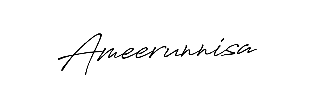 Use a signature maker to create a handwritten signature online. With this signature software, you can design (Antro_Vectra_Bolder) your own signature for name Ameerunnisa. Ameerunnisa signature style 7 images and pictures png