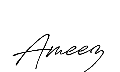 How to make Ameez name signature. Use Antro_Vectra_Bolder style for creating short signs online. This is the latest handwritten sign. Ameez signature style 7 images and pictures png