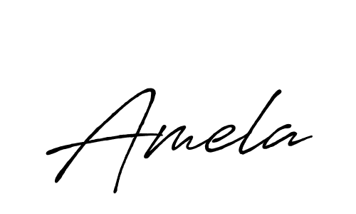 Design your own signature with our free online signature maker. With this signature software, you can create a handwritten (Antro_Vectra_Bolder) signature for name Amela. Amela signature style 7 images and pictures png