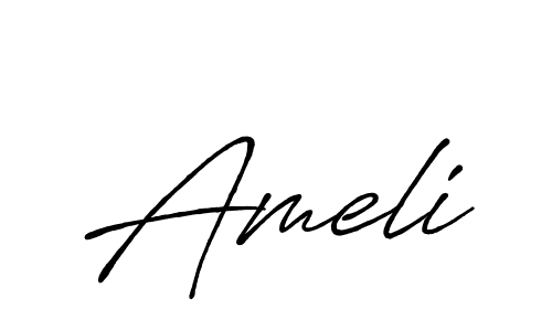 Use a signature maker to create a handwritten signature online. With this signature software, you can design (Antro_Vectra_Bolder) your own signature for name Ameli. Ameli signature style 7 images and pictures png