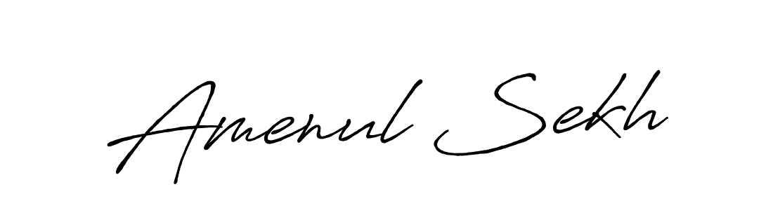 Make a beautiful signature design for name Amenul Sekh. With this signature (Antro_Vectra_Bolder) style, you can create a handwritten signature for free. Amenul Sekh signature style 7 images and pictures png