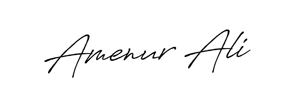 Make a beautiful signature design for name Amenur Ali. With this signature (Antro_Vectra_Bolder) style, you can create a handwritten signature for free. Amenur Ali signature style 7 images and pictures png